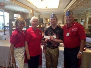 Pictured are FH Board Member Anne Kyle; FH President Andrea Lawrence; Squadron 19 Commander Cory Stephenson; and 1st Commander Bob Stephenson