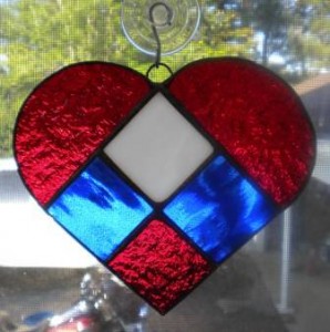 Patriotic Stained Glass Heart